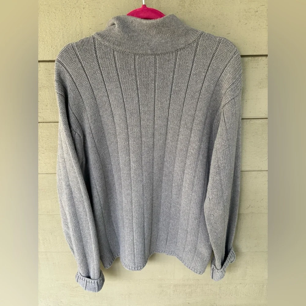 Polo by Ralph Lauren Light Gray Quarter Zip-Up Sweater size Large - Picture 5 of 5